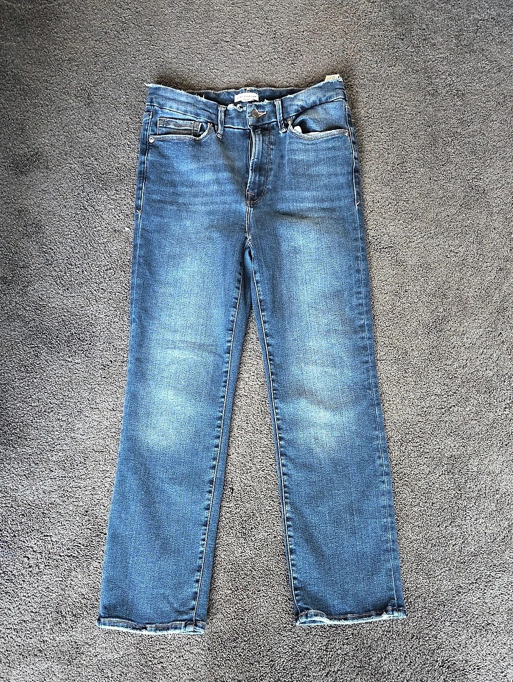 Good American Always Fits Straight Leg Jeans in Blue Size 6-12